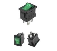 Starter Ignition Switch 10/100Pcs KCD1 2/3/4Pin 15 * 21mm ON-OFF Fit For Boat Car Rocker Power With Red Green Light(Green Light 4Pin,100 PCS)