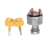 Starter Ignition Switch with Protective Cover and 2 Keys, 6 Pin Aluminum Alloy Ignition Starter Switch Compatible with Kato HD200 Excavator, Resistant Shell and Copper Contacts