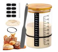 Starter Jar - Starter Kit | Yogurt Fermentation Kit for Beginners | ReusableSourdough Bread Baking Supplies, Fermentation Jar with Temperature Gau |