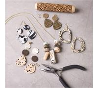 Starter Jewellery Making Kits With Clay Beads Tools Pearls Glass Beads Rocaille