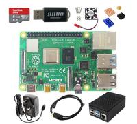 Starter Kit For Raspberry Pi 4B Model B 8GB RAM DIY| With Case | Pi Cooling Fan | San disk 64G SD Card Micro-SD | Micro HDMI Cable | Sufficient 5V 3A Power Supply (8G Module 8 In 1 Kit)