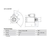 BOSCH 0 986 013 850 Starter motor