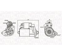 Starter motor Anticlockwise rotation 063721062010 MAGNETI MARELLI for SEAT FORD