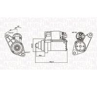 Starter motor Anticlockwise rotation 063721330010 MAGNETI MARELLI for SKODA SEAT