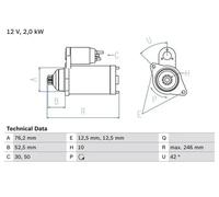 Starter motor Anticlockwise rotation Floating pinion 0 986 017 460 BOSCH