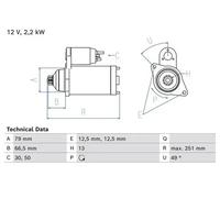 Starter motor Anticlockwise rotation Floating pinion 0 986 026 340 BOSCH for VW