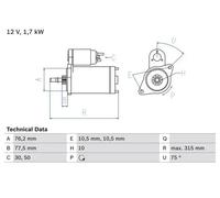 BOSCH 0 986 016 250 Starter motor