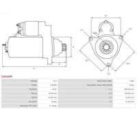 STARTER S3044PR FOR SKODA OCTAVIA/II/Combi LAURA ROOMSTER/Praktik FABIA RAPID