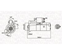 Starter motor Clockwise rotation 063721221010 MAGNETI MARELLI for MITSUBISHI