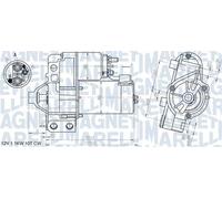 Starter motor Clockwise rotation 063721290010 MAGNETI MARELLI for PEUGEOT