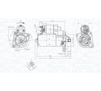 Starter motor Clockwise rotation 063721447010 MAGNETI MARELLI for FIAT OPEL JEEP