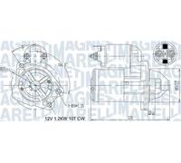 Starter motor Clockwise rotation 063721469010 MAGNETI MARELLI for MAZDA 2 3