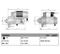 Starter motor Clockwise rotation DSN986 DENSO for TOYOTA URBAN CRUISER AURIS
