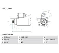 BOSCH 0 986 021 220 Starter motor