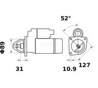 Starter motor Clockwise rotation MS 66 MAHLE for NISSAN OPEL VOLVO
