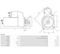 STARTER S1154S FOR FIAT VAUXHALL ZAFIRA/Mk VECTRA/II VX220/Convertible ASTRA