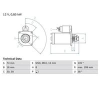 Starter motor Clockwise rotation Self-supporting 0 986 014 991 BOSCH for MAZDA