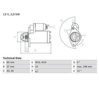 BOSCH 0 986 023 110 Starter motor
