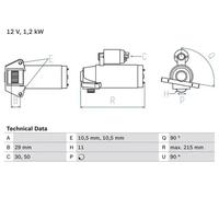 BOSCH 0986023570 Starter Fits Ford C-Max Focus Focus C-Max Galaxy Kuga Volvo C30