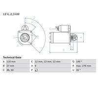 BOSCH 0 986 023 860 Starter motor