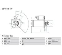 Bosch Starter Motor 0986024210 46548653 46548654 46737560 46740242 46763529