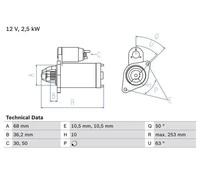 BOSCH 0 986 025 120 Starter motor