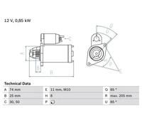 BOSCH 0 986 025 640 Starter motor