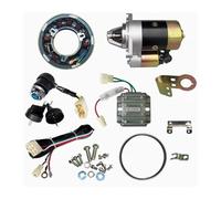 Starter Motor Engine For Diesel 170/178F/186FA/188/5KW W/STARTER Toggle Switch Flywheel Charge Coil Electric Start Kit Drect Starter Motor(178FS reverse)