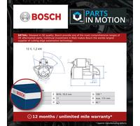 BOSCH Starter Motor for Mazda 2 P5Z7 1.5 Litre Petrol March 2018 to Present