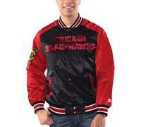 STARTER NHL Chicago Blackhawks RENEGADE Varsity Satin Jacket - L