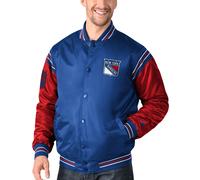 STARTER NHL New York Rangers ENFORCER Varsity Satin Jacket