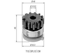 Magneti Marelli Starter Pinion 940113020294 - for Ford 106688 / 10670F7RU (Convoy Van 2.5 1998-2009)