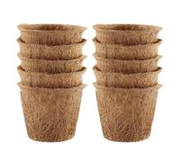 Starter Pots - 10 Pieces Fiber Compostable Organic,Seedling Starter Cups - For Both The Vegetables Flowers Seedlings Garden Court Balcony Windowsill Indoors Outdoors