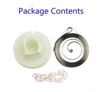 Starter Pulley Spring Kit, 3-Piece Set for 25cc 2-Stroke Small Chainsaws, Recoil Spring with Pulley and Rope, Simple Install, Reliable Replacement Part for Garden Maintenance