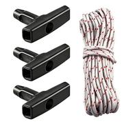 Starter Rope 10 Meters Pull Rope 4.0mm Diameter with 3 Starter Handles Suitable for Lawnmowers, Chainsaws, Trimmers, Brushcutters, Hedge Trimmers, Engine Parts