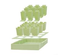 Starter Tray with Humidity Dome, 9-Cell Germination Kit with Dual-Handle Labels, Deep Root Planting Pots for Indoor Outdoor Gardening, Green