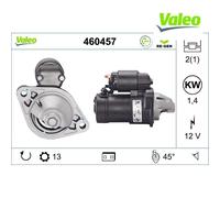 Starter VALEO 460457 For OPEL, HONDA, CHEVROLET