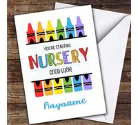 Starting Nursery Crayons Personalised Good Luck Card | Good Luck Card | Wishing You Luck Card