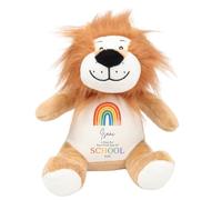 Starting School Gift Cuddly Toy - Personalised 1st Day of Reception Starter 2026 Red Rainbow Customised Teddy Kids Plush Named Primary September First Day of Preschool Soft Plushie - Brown Lion