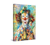 Startonight Canvas Wall Art Abstract - Clown at the Party, Orange Details Painting - Large Artwork Print for Living Room Unique Luminous Wall Art Modern and Contemporary 80 cm x 120 cm