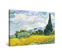 Startonight Canvas Wall Art Abstract - Grain Field Van Gogh Reproduction Painting - Stretched Print, Modern for Dining Room, Office Unique Luminous Artwork 80 cm x 120 cm