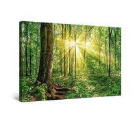 Startonight Canvas Wall Art Abstract - Psychedelic Landscape in Romania - Green Trees Nature Forest Picture Large Stretched Print, Modern for Living Room,Unique Luminous Artwork 80 cm x 120 cm