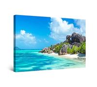 Startonight Canvas Wall Art Decor Dream Beach Painting for Living Room, Modern and Contemporary, Unique Luminous Wall Art 80 cm x 120 cm Day & Night Effect