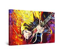 Startonight Canvas Wall Art Decor Splash Color and Guitar Music Stretched Print, Modern for Bedroom or Living Room, Office Unique Luminous Artwork 80 cm x 120 cm