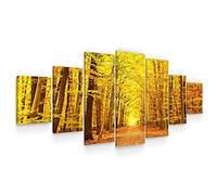 Startonight Huge Canvas Wall Art Large Autumn Forest, Home Decor, Dual View Surprise Artwork Modern Framed Wall Art Set of 7 Panels Total 100 x 240 cm