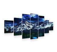 Startonight Huge Canvas Wall Art Large Road to The Mountains, Home Decor, Dual View Surprise Artwork Modern Framed Wall Art Set of 7 Panels Total 100 x 240 cm