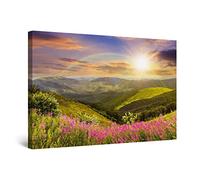 Startonight Wall Art Canvas Daydream Sun, Rainbow and Beautiful Nature, Landscape Flowers Picture Photo Stretched Print, Modern Artwork for Bedroom, Office 60 cm x 90 cm