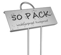 STARTOSTAR Plant Labels for Outdoor Plants 50 Pcs, Metal Garden Markers Tags 9x3 cm for Vegetables, Herbs, Flowers, Seedlings, Reusable & Weatherproof (Silvery)