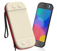 STARTRC Games Slim Carrying Case for Nintendo Switch 2 2025, Hard Travel Case Storage Bag with 12 Game Card Slots, Portable Protective Carry Case for Switch 2 Console & Games Accessories White & Red