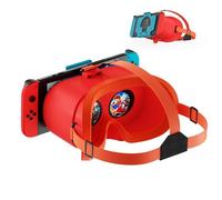 STARTRC GAMES VR Headset for Nintendo Switch & Switch OLED, Upgraded Virtual Reality Glasses with Adjustable HD Lenses and Comfortable Head Strap, Red